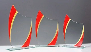 Skleněná plaketa červená 68311