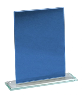 Skleněná plaketa modrá v dárkové krabičce 68359